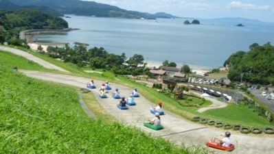 Yunoko Onsen Sea and Sunset photo