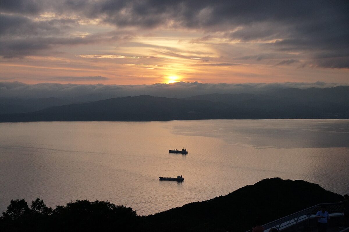 從函館山看見的黃昏海景