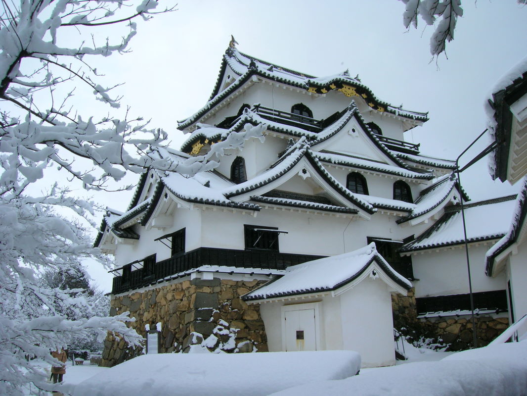 雪の彦根城