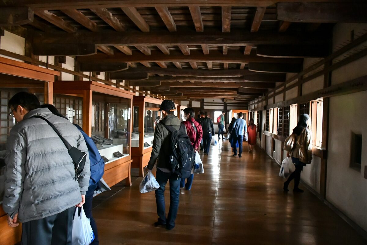 姬路城內部木造走廊與展示