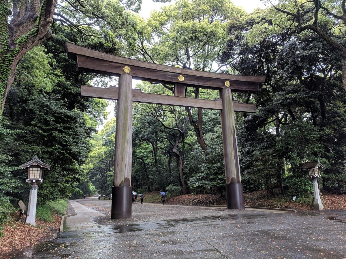 明治神宮原宿口附近的大鳥居與森林參道