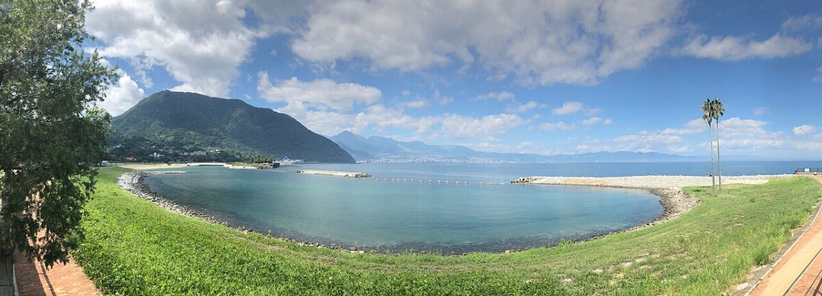 大分田之浦海灘、田之浦島與別府灣全景