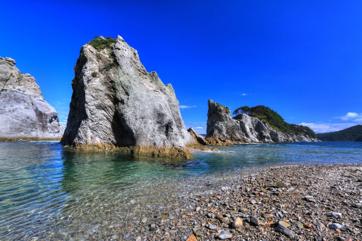 淨土之濱的白色岩石與海岸