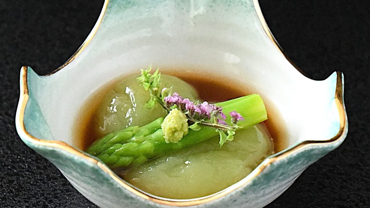 2026年夏会席 自家製アスパラ豆腐