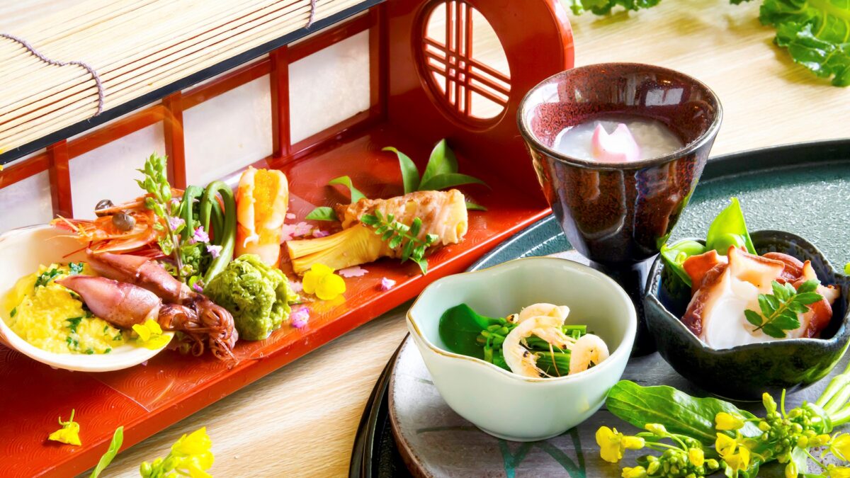 料理イメージやまがたの旬の食材を使用した和洋中折衷料理