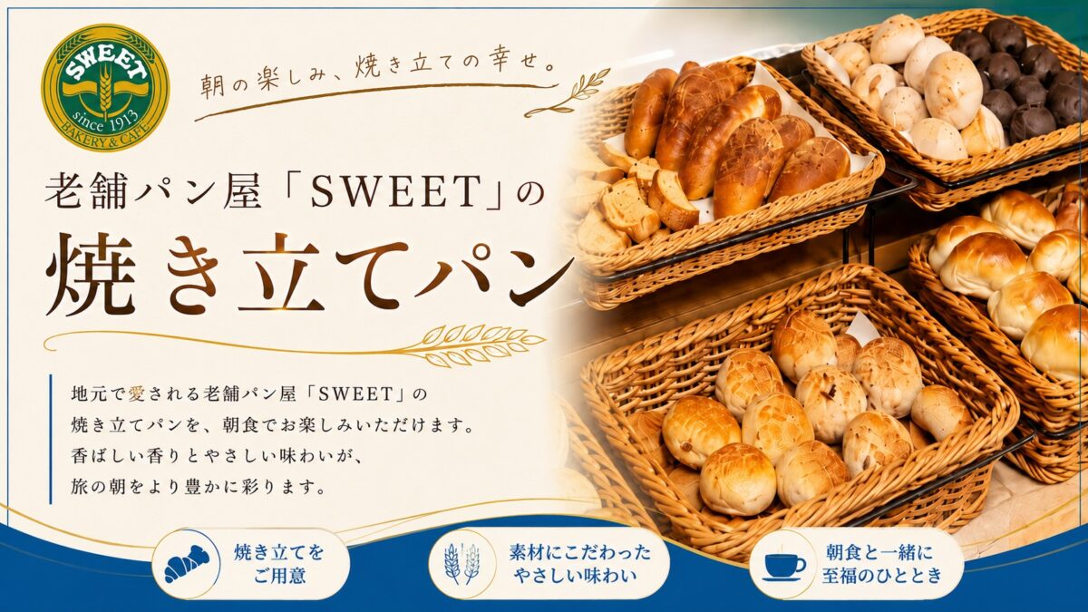 大人気老舗ベーカリー「SWEET」のパンを朝食で♪