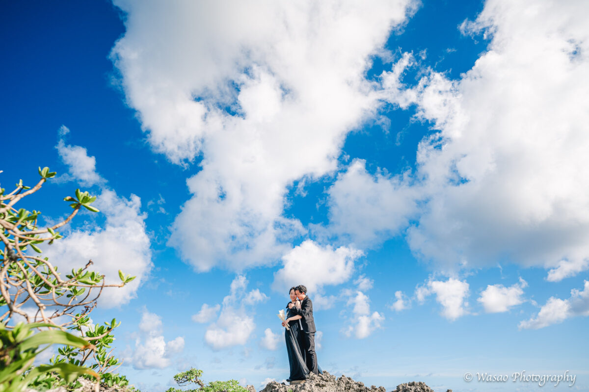 Wasao Photography｜宮古島の青空とドレス姿