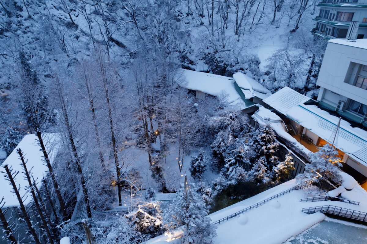 テラスからの雪景色
