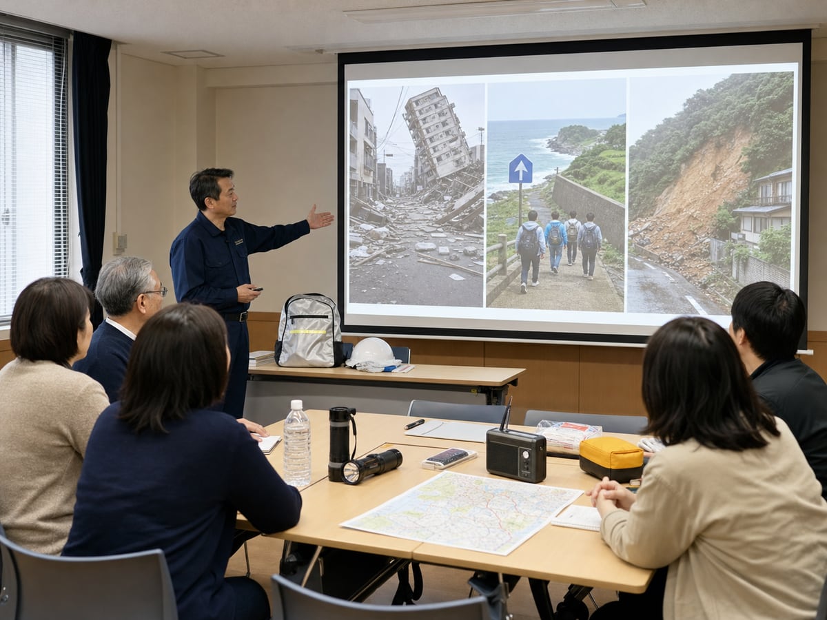 日本紅十字東京地震海嘯大雨災害準備講義示意