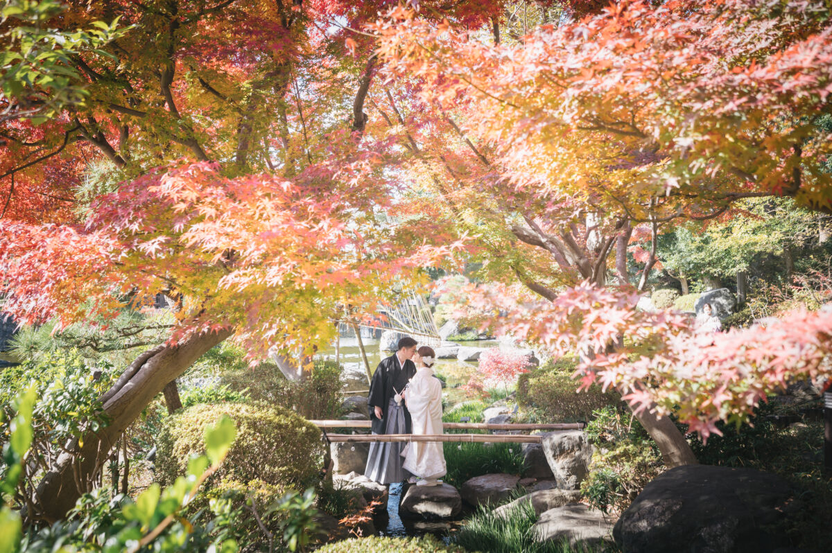 STUDIO BLUE TOKYO｜紅葉の日本庭園でのロケーション撮影